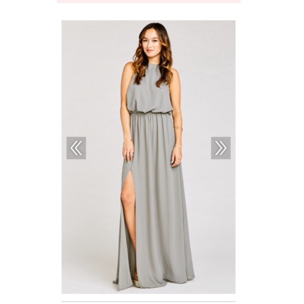 HEATHER HALTER DRESS- Soft charcoal grey